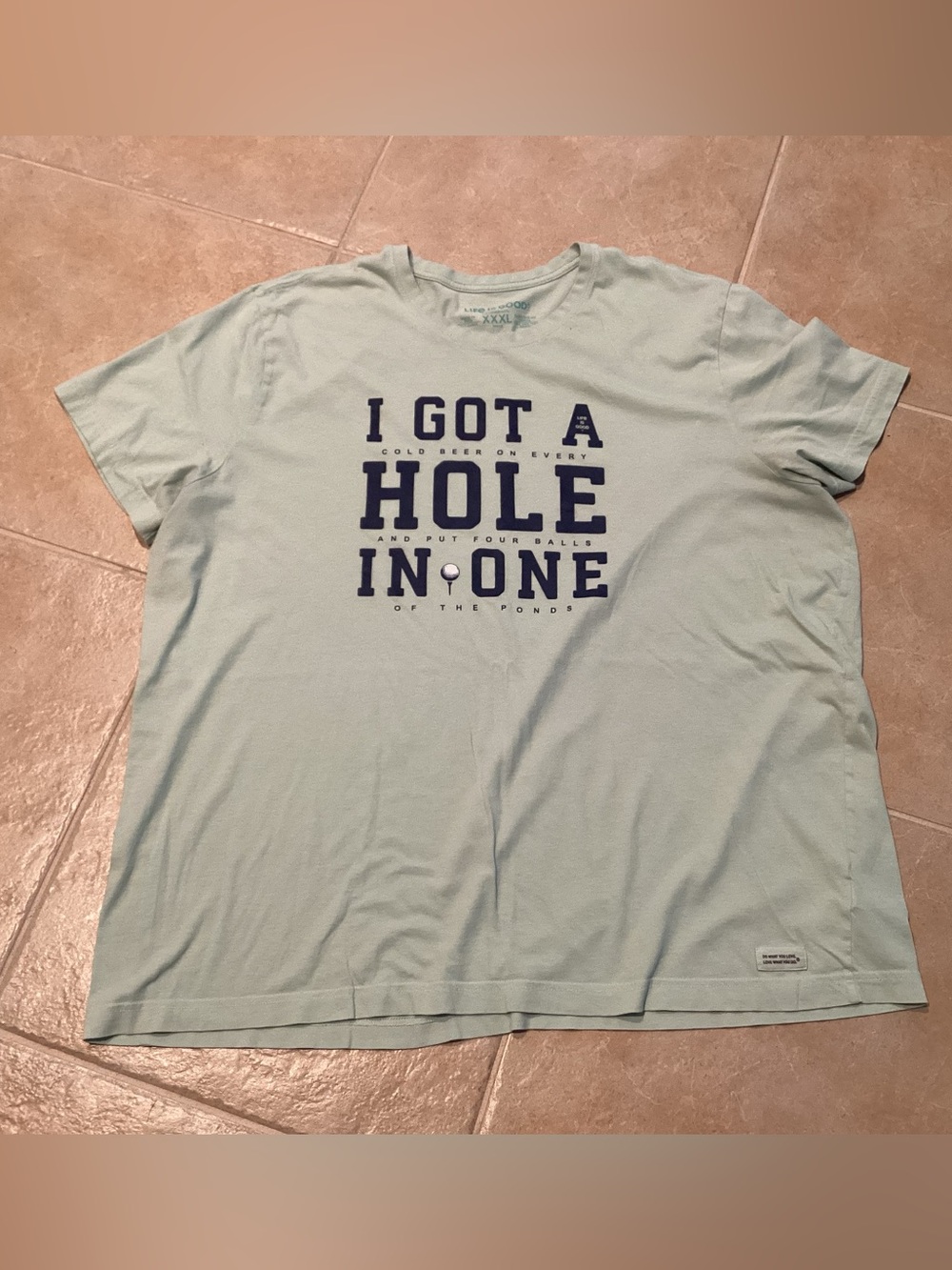 Life Is Good Men's Hole in One Short Sleeve Crusher Tee - XXXL - NWOT